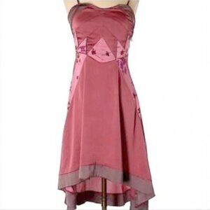 NWT Free People Pink Floral High Low Fairycore Slip Dress 2